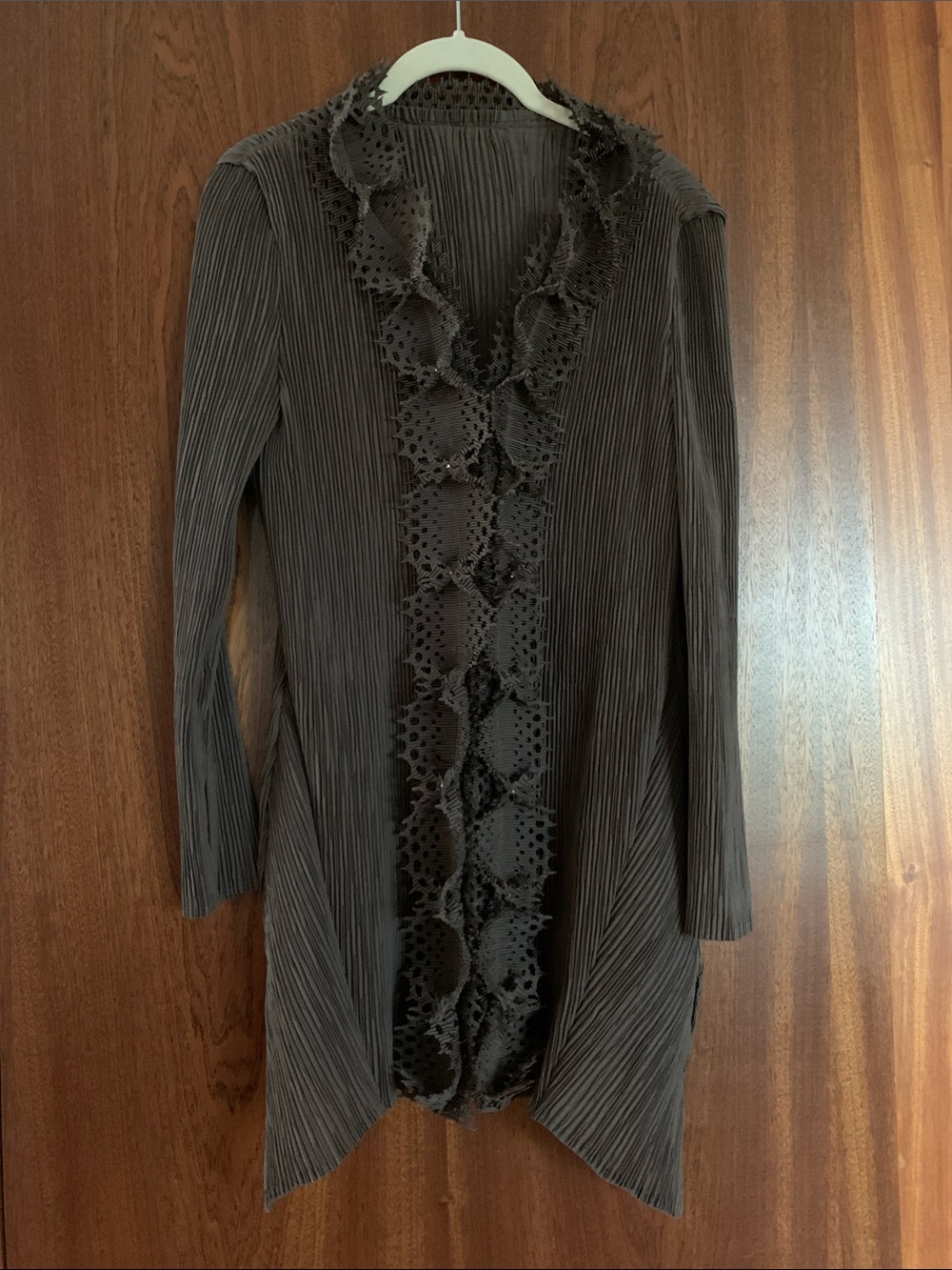 Vanite Couture Pleated Tunic Rich Chocolate Brown one size